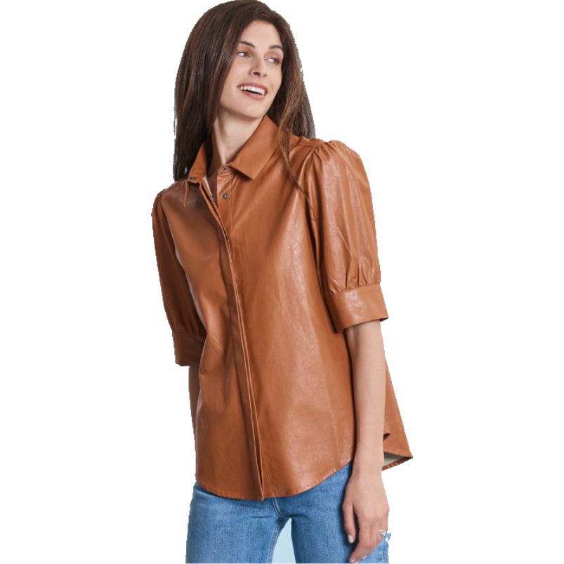 New Brown Leather Shirt