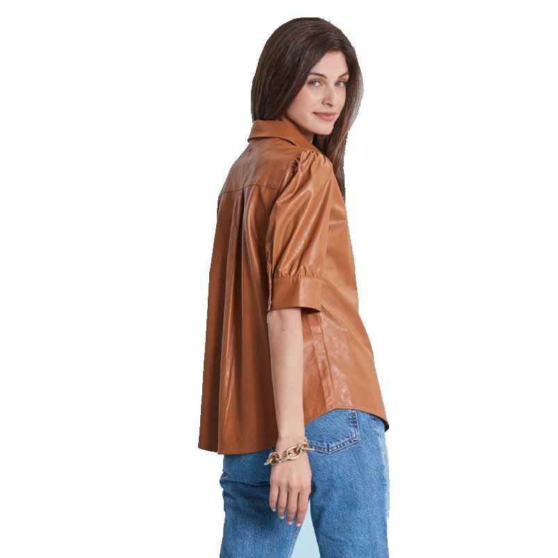 New Brown Leather Shirt