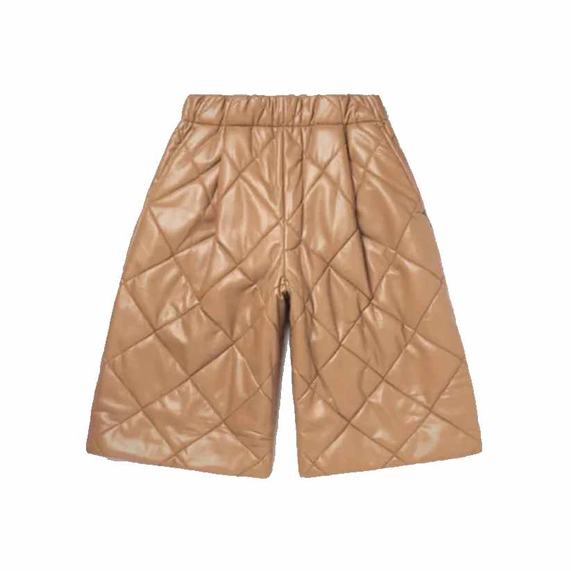 New Camel Mens Leather Shorts