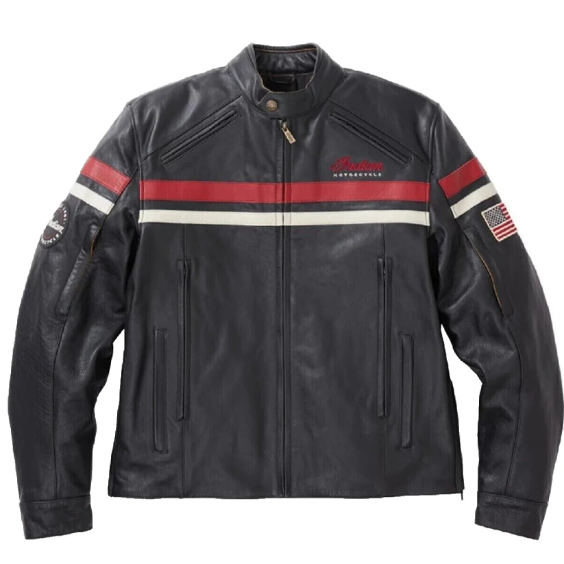 New Genuine Indian Motorcycle Jacket Black Red