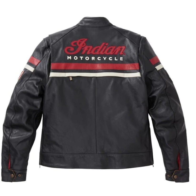 New Genuine Indian Motorcycle Jacket Black Red