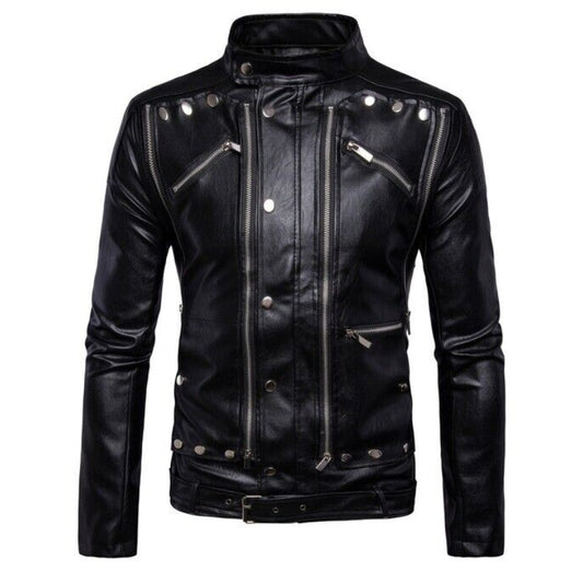 New Handmade Men's Black Pure Biker Leather Jacket