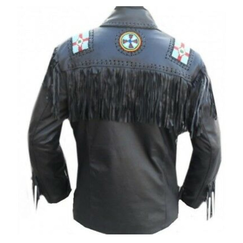 New Men's Cowhide Leather Jacket Western