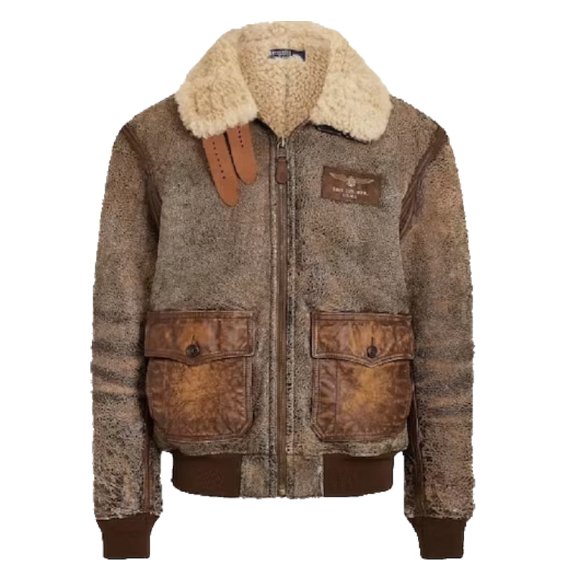 New Men's Genuine Sheepskin Leather Jacket