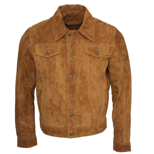 New Men's Suede Leather Shirt