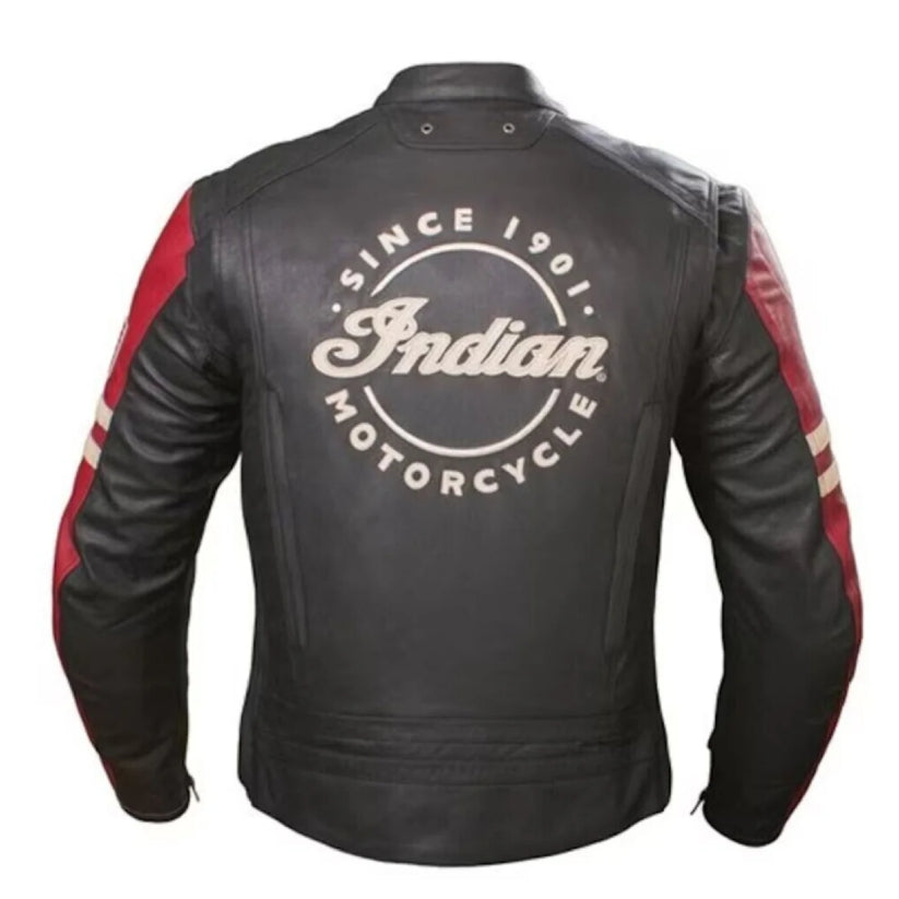 New Mens Indian Black Leather Biker jacket