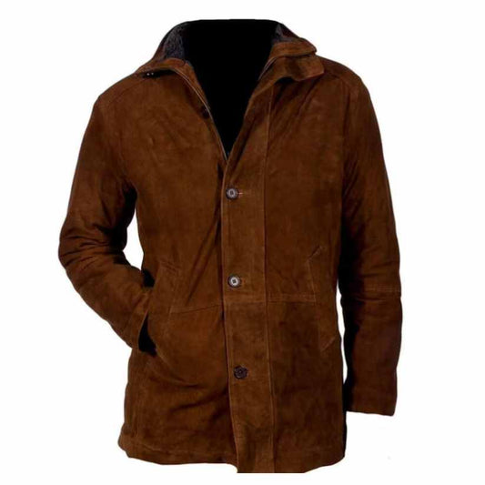 New Style Brown Long Leather Jacket