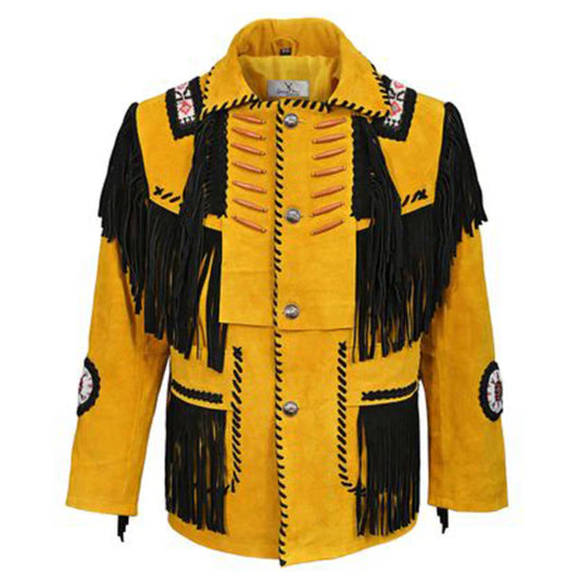 New Style Men's Yellow Western Jacket