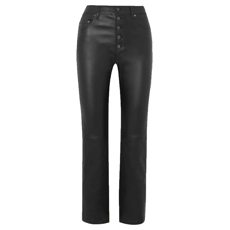 New Style Women Black Leather Pant