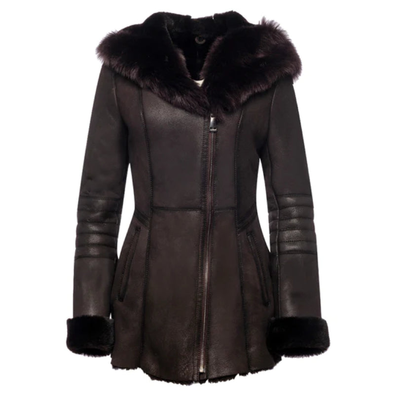 New brown shearling coat Shop Now
