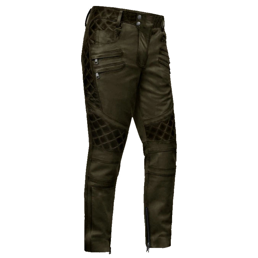 Outlaw Burnt Olive Leather Pants