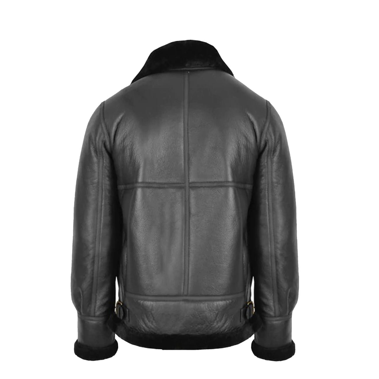 RAF Bomber Black Men B3 Bomber Jacket Aviator Real Shearling Leather Jacket