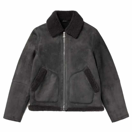 Shearling Black Bomber Jacket