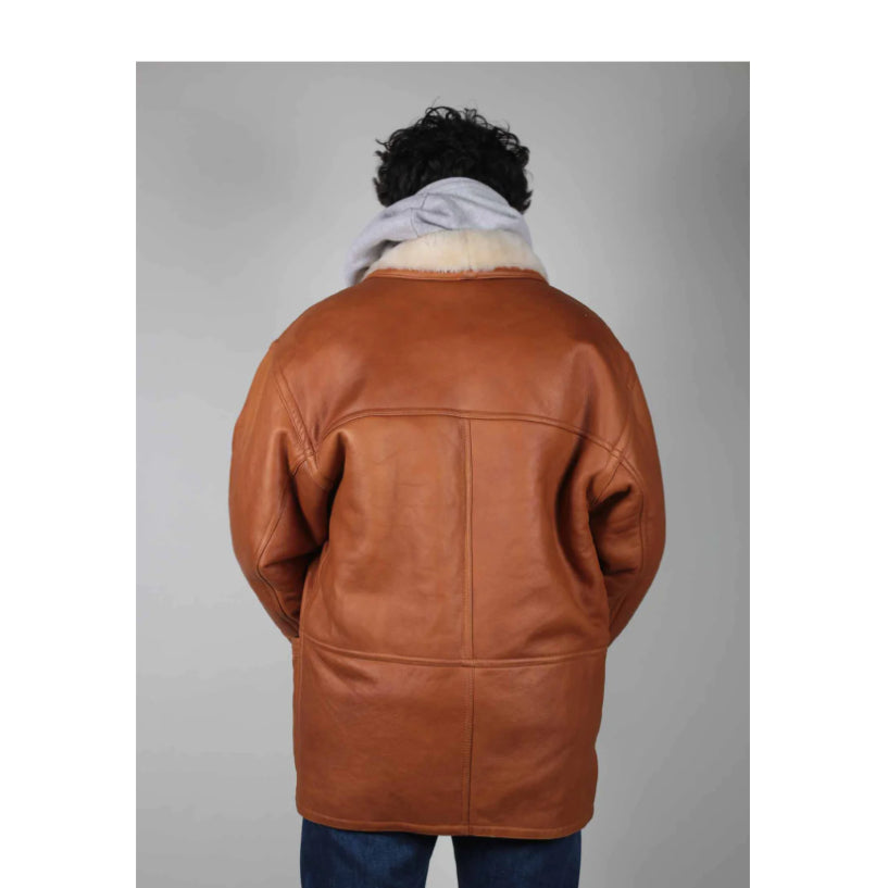 Shearling sheepskin jacket -XL-