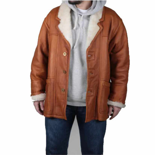 Shearling sheepskin jacket -XL-