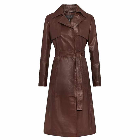 Tall Leather Trench Coat