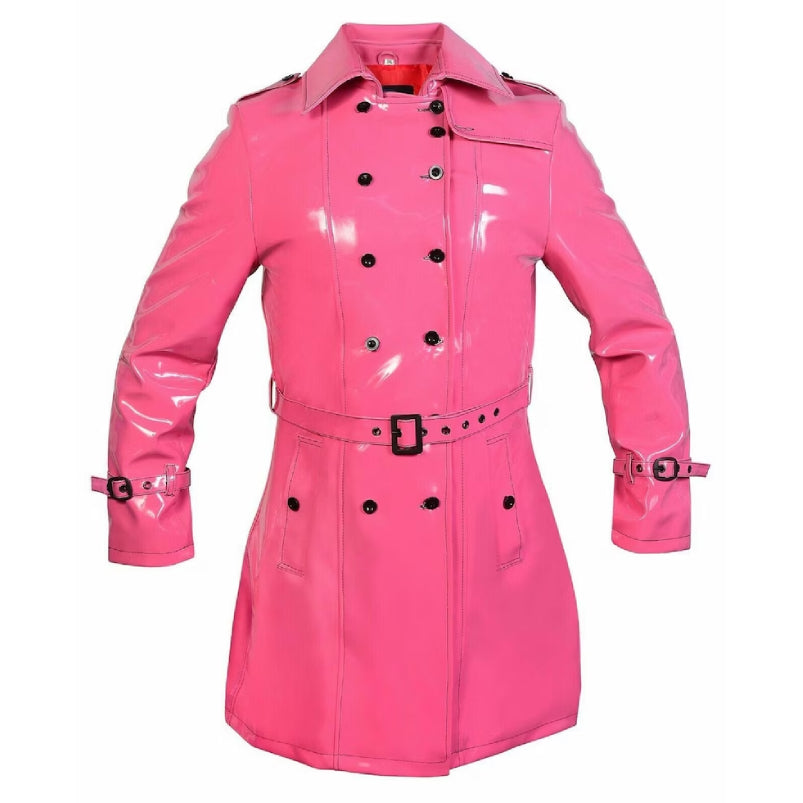 Unique Pink Women's Trench Coat