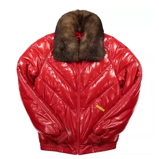 V-Bomber Red Classic Leather Jacket