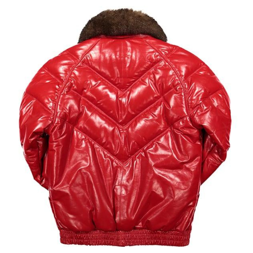 V-Bomber Red Classic Leather Jacket