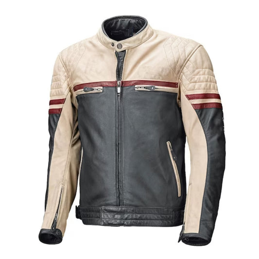 Vintage Cafe Racer Retro Motorcycle Leather Jacket