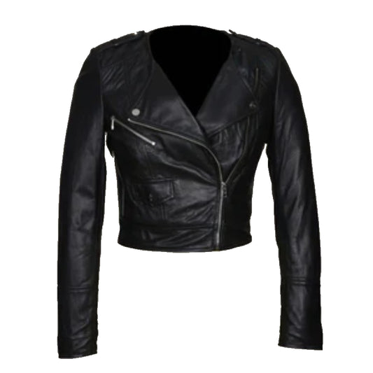 Women Biker Full Grain Leather jacket