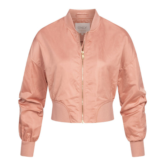 Women Bomber Jacket with zipper pink