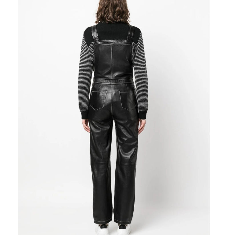 Women Contrast-Stitching Leather