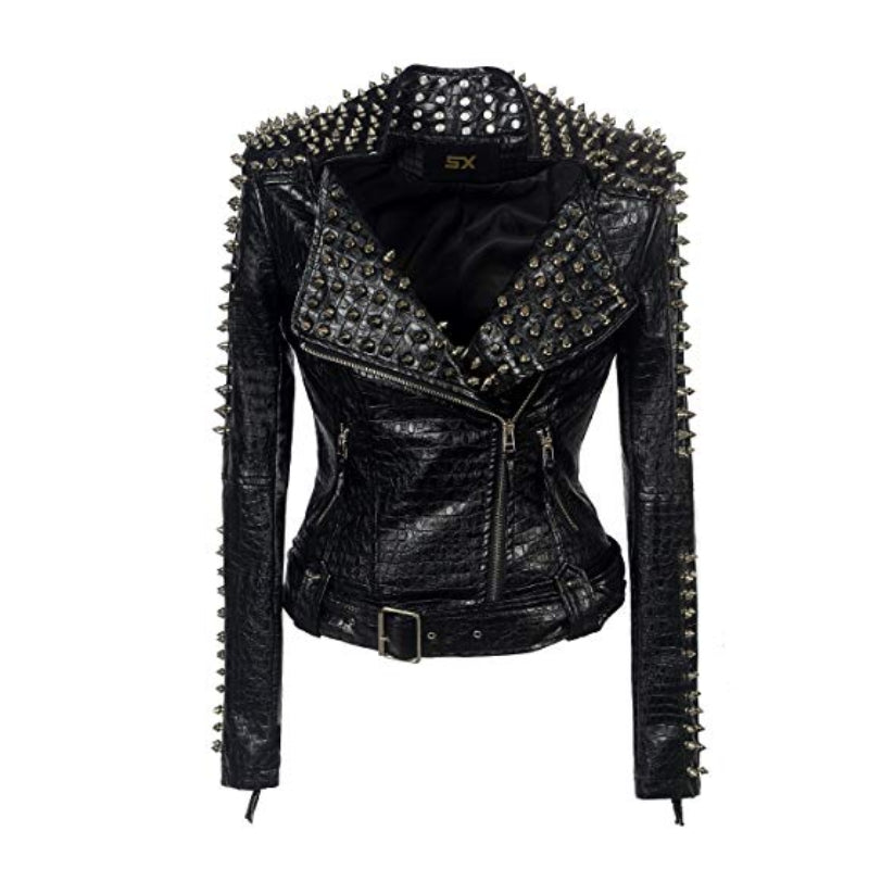 Women Faux Leather PU Black Jacket