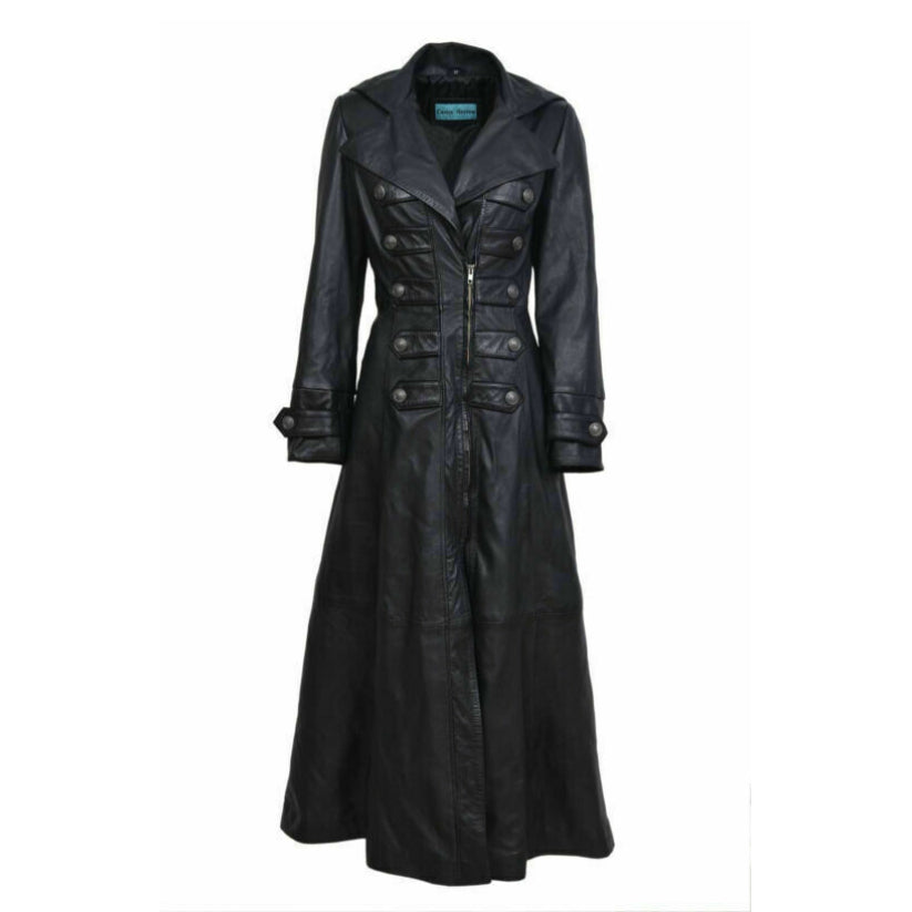 Women Genuine Lambskin Trench Coat