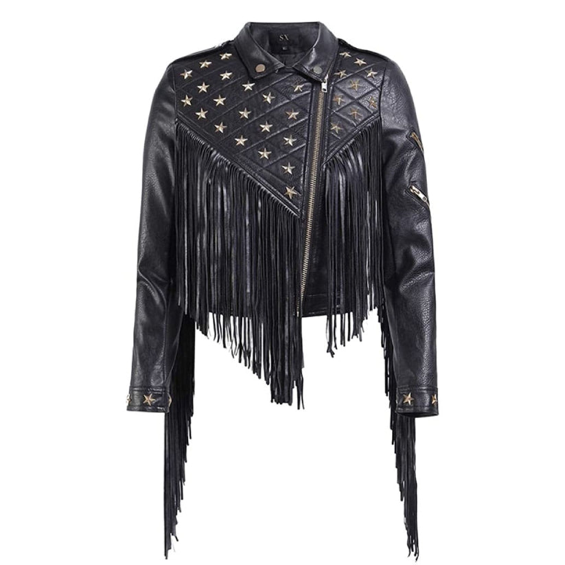 Women Leather Jacket Short Biker Leather Jacket