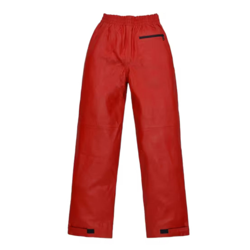Women Leather Pant Genuine Soft Red
