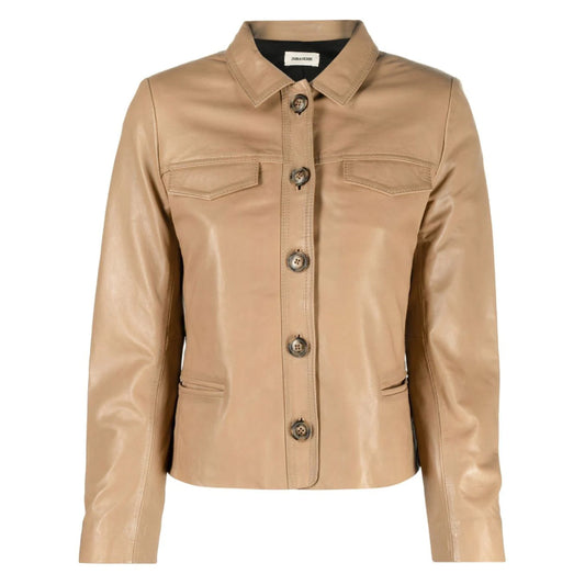 Women Leather Shirt Jacket
