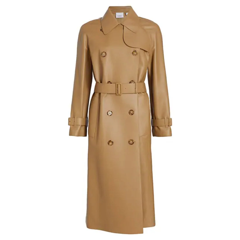 Women Leather Trench Coat
