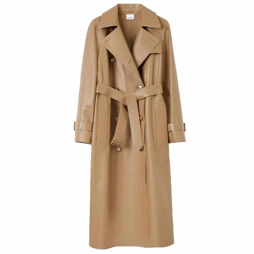 Women Leather Trench Coat