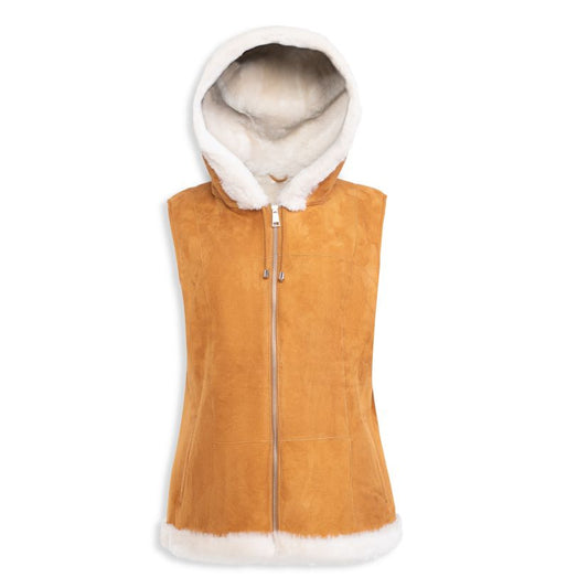 Women Shearling Hooded Vest