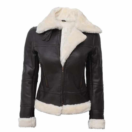 Women Stylish Brown Fur Fashion Jacket