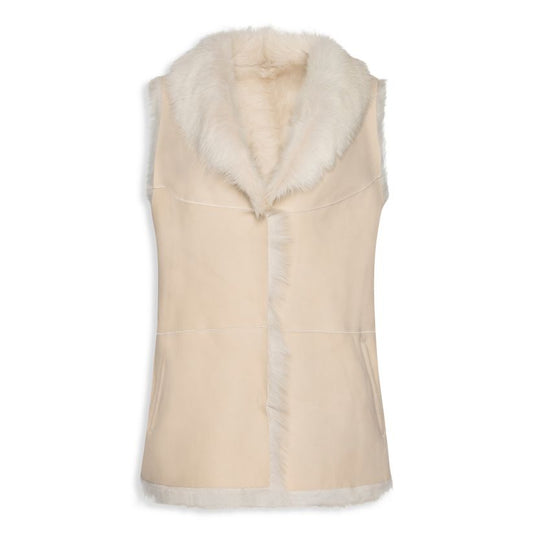 Women Suede Shearling Vest