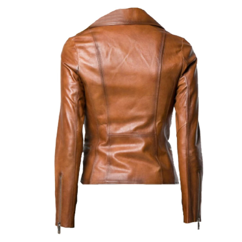 Women Waxed Leather Jacket