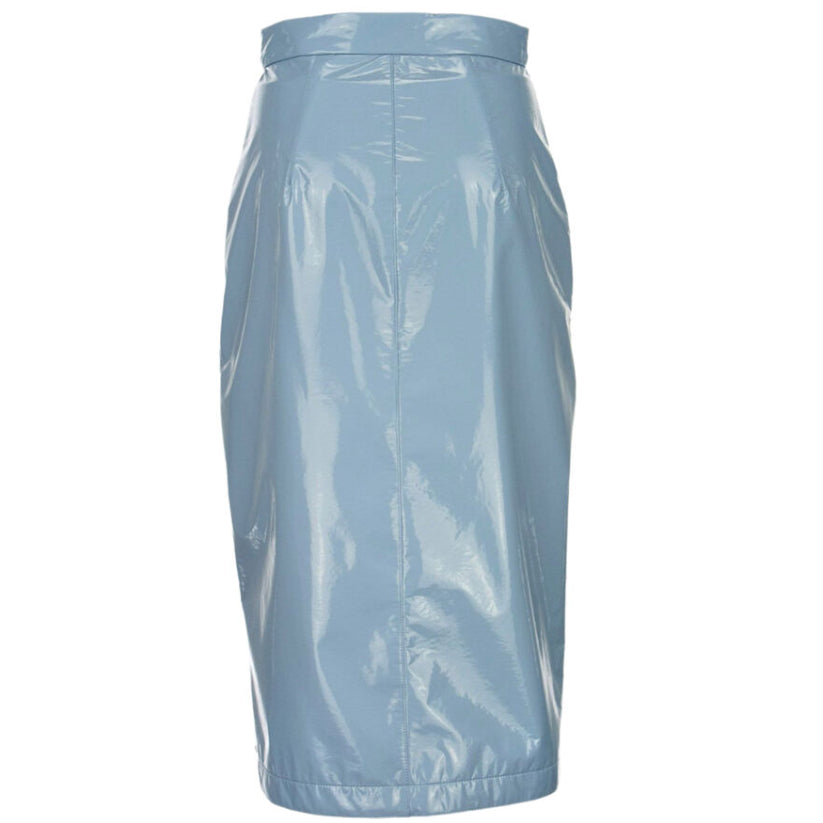 Women's Blue Natalia Patent Leather Pencil Skirt