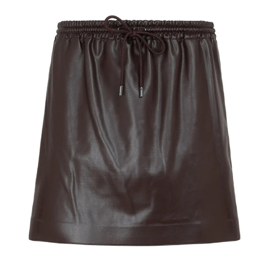 Women's Brown Essex Faux Leather High Waist Pull On Mini Skirt