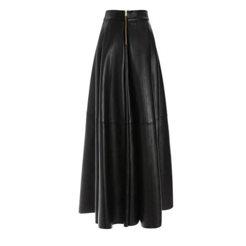 Women's Genuine Lambskin Leather Skirt