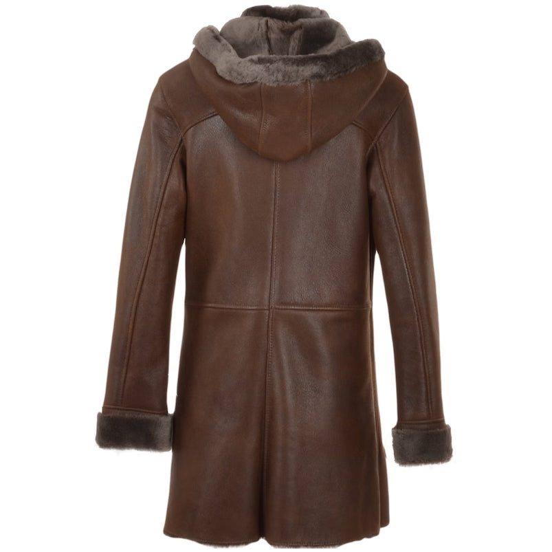 Women's Shearling Coat in 100% Genuine Leather