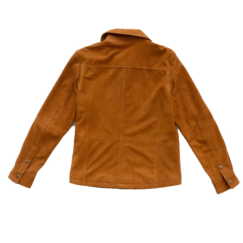 Women's Suede Leather Shirt Jacket