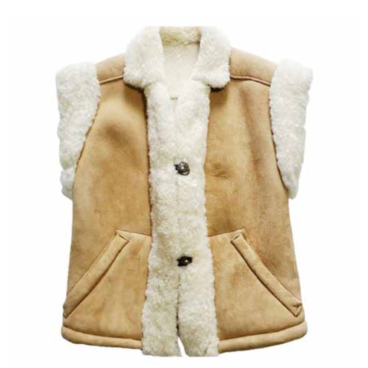 Women’s sheepskin leather shearling vest