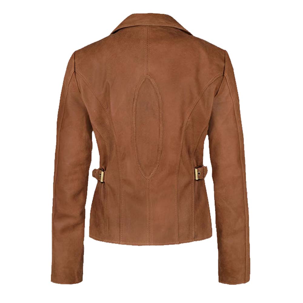 Womens Brown Celebrity Leather Jacket