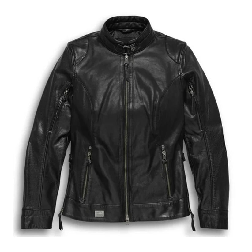 Womens HD Line Stitcher Leather Jacket