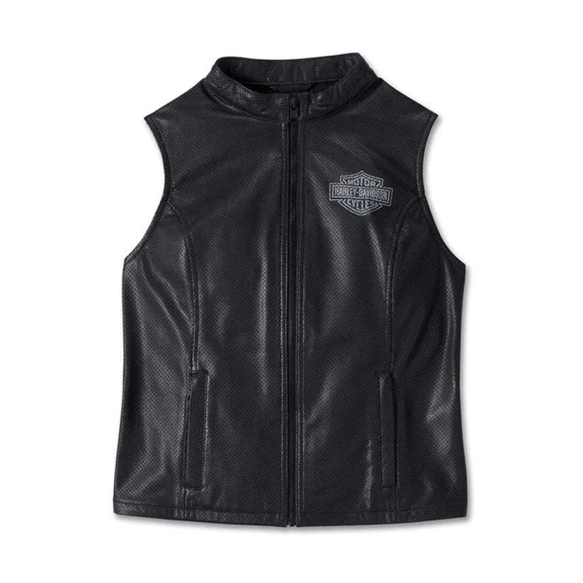 Womens Perforated Leather Vest