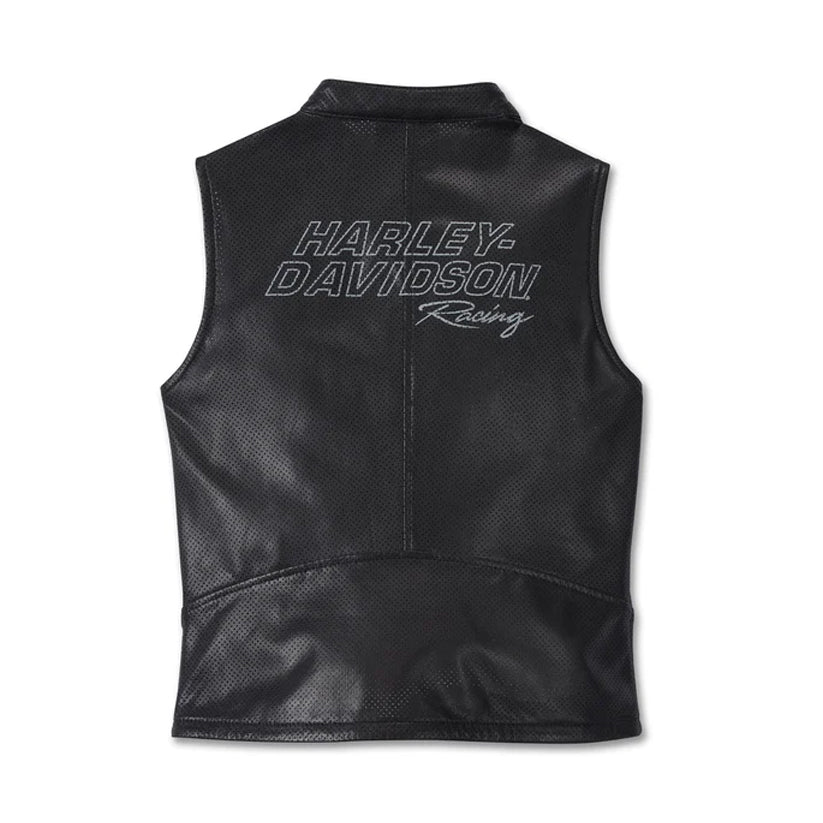 Womens Perforated Leather Vest