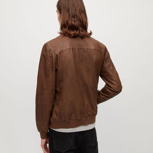 Ultrasoft Lambskin Brown Bomber Jacket