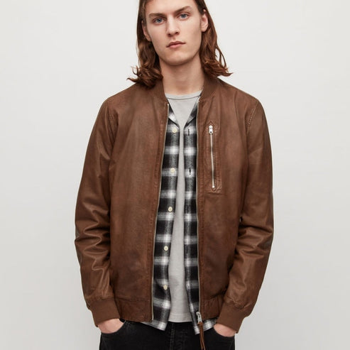 Ultrasoft Lambskin Brown Bomber Jacket